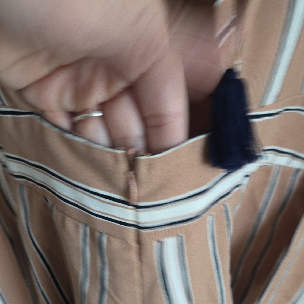 Striped Tan Dress - Picture 8 of 11